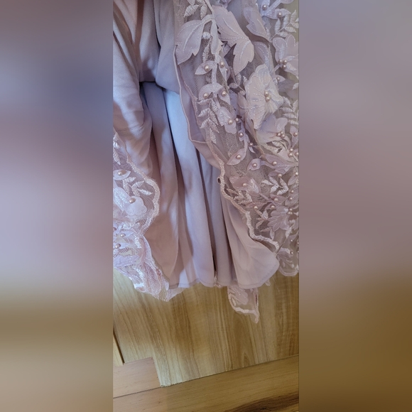 Lace Aplique Deep V Neck Trumpet Gown, size 6, Prom dress - Picture 14 of 16